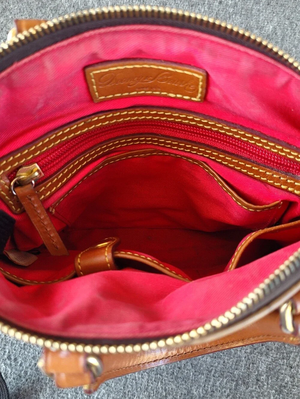 Y2K Dooney & Bourke Brown Croc Embossed Real Leather Satchel Handbag